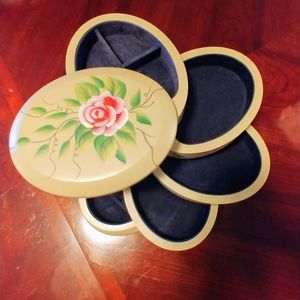 Flex Zorb swivel hand painted oval jewelry box